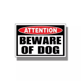 Real Sticky Beware of Dog Sticker Warning Caution Animal Security K9 Pet Door Window Decal