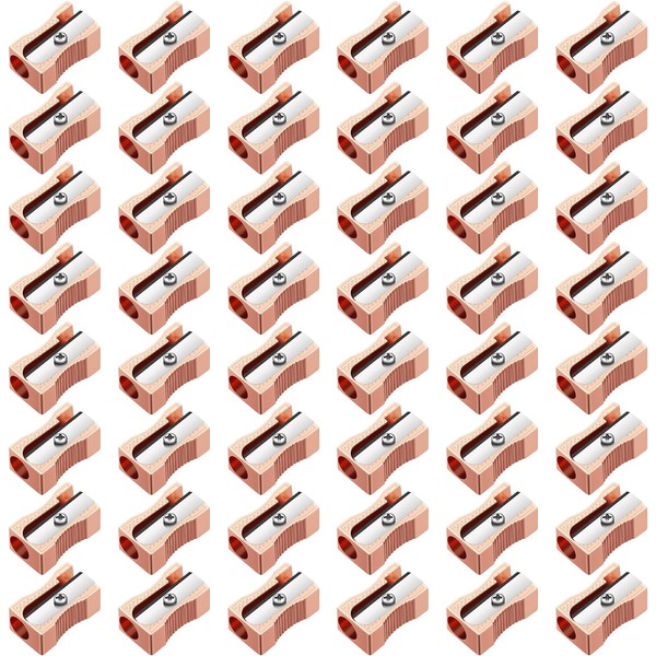 Frienda 48 Pack Metal Pencil Sharpeners Handheld Metal Mini Pencil