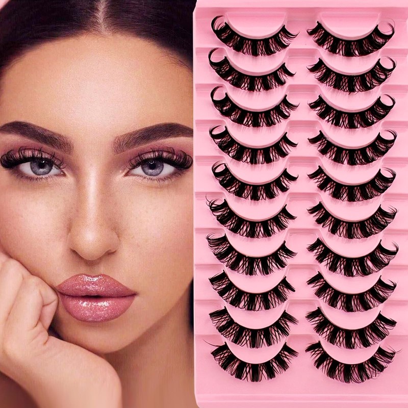 10 Pairs of 3D Artificial Eyelashes Russian False Natural Look