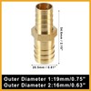 Partuto 2 Pcs 19mm - 16mm Straight Shaped Barb Brass