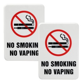 Excello Global Products No Smoking No Vaping Sign: Indoor Outdoor No Smoking Warning. 5 x 7 Inches, Pack of 2