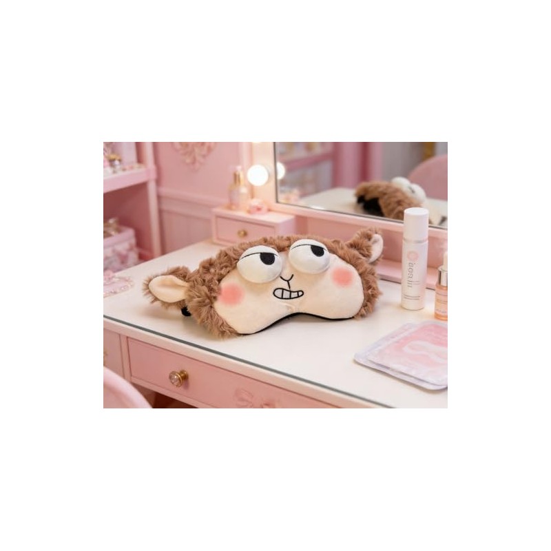 Eye Mask, Fluff Cartoon Animals Sleeping Funny Novelty Eye Cover