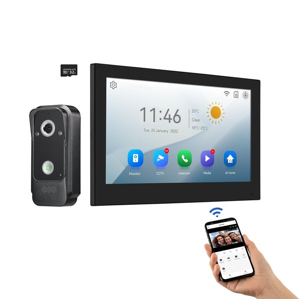 WiFi Wired Video Doorbell System, 10 Inch Ring Video Doorbell