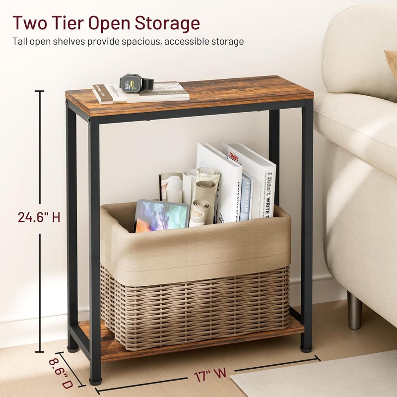 SLEEPING LAMB Narrow End Tables Living Room Set of 2