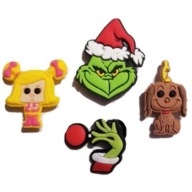 Unbranded Grinch Christmas Shoe Charms 4 PC Set! Croc Compatible! For Shoes, Bracelets, Cr