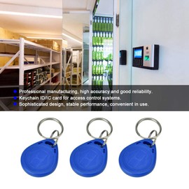 New RFID Proximity ID Card Key for Access Control (Blue), Rewritable Key Keyfobs Keychains for Door Access Control, Pack of 100 (ID Card)