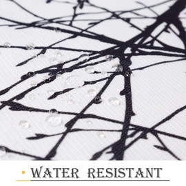 Fmfunctex Black White Fabric Shower Curtain 72" Waffle Weave Textured Tree Branch Print Bathroom Curtain for Buthtub Hotel Water Resistant Window Curtain