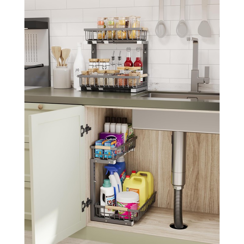 Under Sink Organizer Storage for Families: Pull Out Storage Undersink