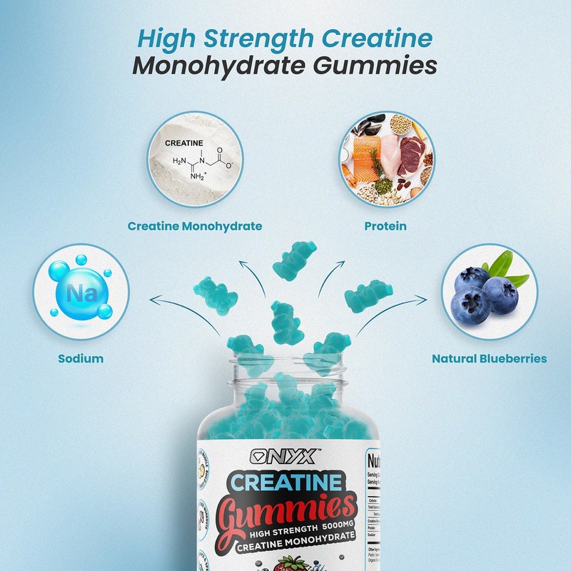 Creatine Monohydrate Gummies 5000mg High Strength Muscle Growth & Recovery