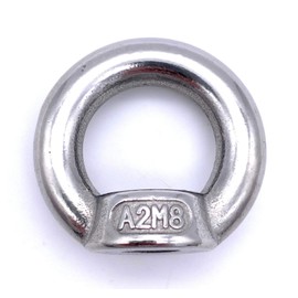 Pack of 5 M8 Ring Nuts V2A [V4A / V2A Selectable] - M6 M8 M10 M12 - INOX Stainless Steel V4A A4 AISI 316 V2A A2 AISI 304 Rustproof Eyelet Nut Eye Nut Similar to DIN 582 (M8, V2A (AISI304) )) ))