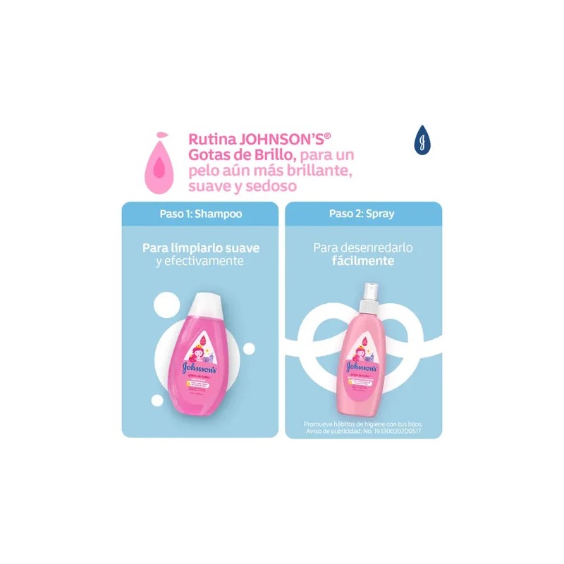 Shampoo Infantil JOHNSON'S Gotas de Brillo 200 ml