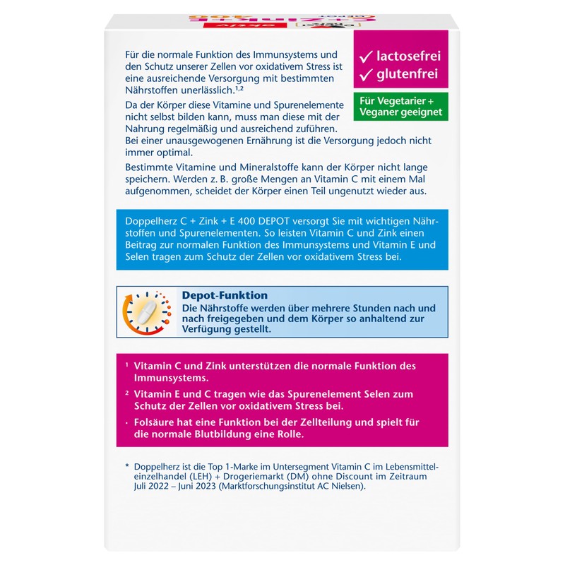 Doppelherz C + Zinc + E 400 DEPOT Tablets -