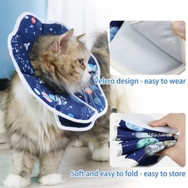 Cat Collar to Stop Licking After Surgery, Adjustable Cat Cone Collar, Soft Foldable, 19-25cm Neck, Elizabethan Collar for Cats, Kittens, Puppies, M