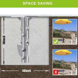 Lifeswell Universal In-Ground Umbrella Base, Rust-Resistant Steel Concrete Holder, Space-Saving Design for Outdoor Offset Cantilever Upright Umbrella Stand