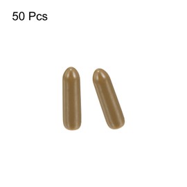 QUARKZMAN 50 Stück Gummi Endkappen Gummikappen 2,5 mm ID Verschlusskappe Stuhlbeinkappen Schutzkappen Vinyl PVC Rundrohr Bolzenkappe Abdeckung Schraubengewinde Schutzkappen Hellbraun