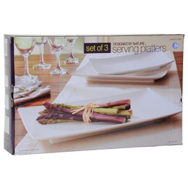 Design by Nature Porcelain Serving Platters - Set of 3