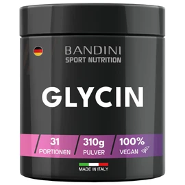 Bandini® GLYCIN Powder, 100% Pure L-Glycine Amino Acid, Premium Quality Glycine Powder with Measuring Spoon, Alternative to Capsules, For Joints & Sleep Improvement, No Additives, Vegan, 310 g
