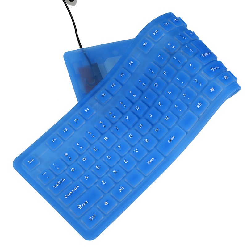 108 Keys USB Silicone Flexible Foldable Keyboard Waterproof Dustproof USB