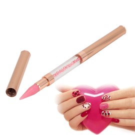Bolígrafo Punteador de Punta Doble, Herramienta para Recoger Diamantes de Imitación con Punta de Cera, Bolígrafo Punteador, Herramienta de Arte de Uñas de Manicura para Recoger Diamantes de(Rosa)