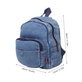 Healeved Vintage Denim Canvas Backpack for Women Mini Lightweight Travel Bag with Multi Pocket Design Comfortable Ergonomic Straps for University Students and Casual Outings