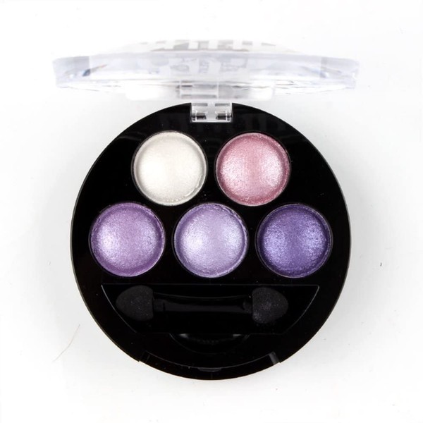 Mallofusa 5 Colors Eye Shadow Powder Metallic Shimmer Eyeshadow Palette (Amethyst Glam) by Mallofusa