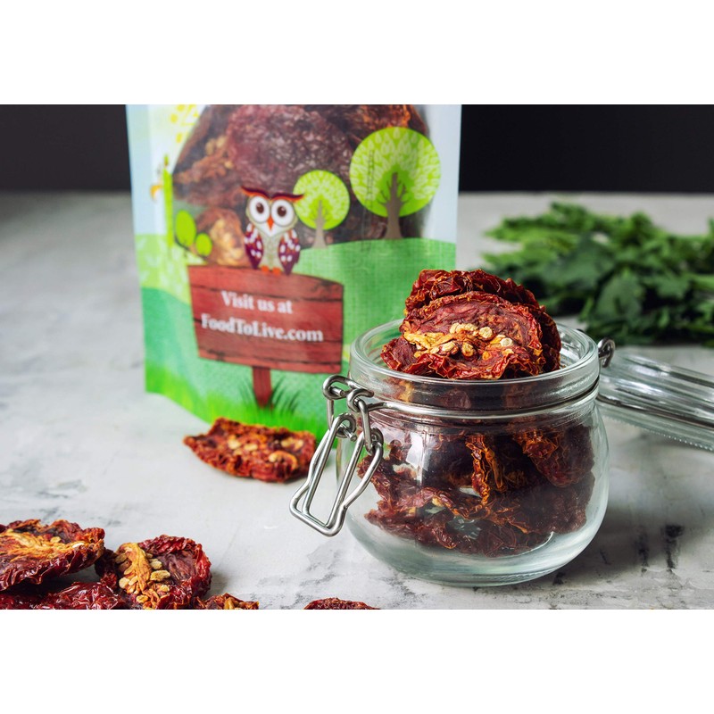 Organic Sun-Dried Tomatoes, 8 Ounces - Salted, Non-GMO, Kosher, Raw,
