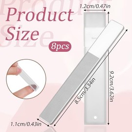 Glass Nail Buffer Nano Glass Nail File 8 PCS Nano Nail Files with Case for Natural Nails Women Shaping Buffing and Polishing