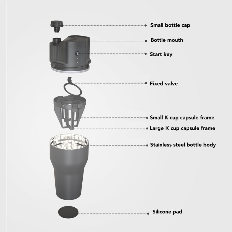 Electric Coffee Machine Auto Portable Coffee Maker for KCUP Bottle
