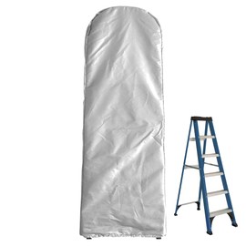 Gicov Folding Ladder Cover Outdoor Waterproof Protector for Ladder with Drawstring for Step Ladder Anti-UV Patio Garden Household Ladder Storage Bag Silver