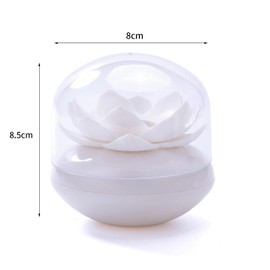 Cotton Swab Holder with Lid,Lotus Shaped Cotton Swab Box,Toothpicks Storage Box Holder,Cotton Ball Holder,Flower Bathroom Decor Table Decorate (White)