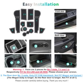 GAFAT Golf 8 MK8 GTI GTE GTD Alltrack R 2020-2022 2023 Non-Slip Mats, Golf 8 2023 Rubber Mats for Centre Console Armrest, Cup Holder, Door Seam, Golf 8 Accessories (White)