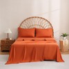 JSD Burnt Orange Sheet Set Queen Size, 4 Piece Microfiber