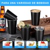 VAGEY 6 Pzas Vasos de Acero Inoxidable 304 Apilables de