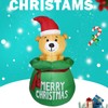 1.5m Christmas Inflatable Lovely Bear in Gift Bag with LED