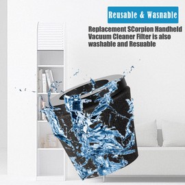 Replacement Scorpion Handheld Vacuum Cleaner Filter with Brush for Dirt Devil Vacuum Filter Style F117, Fits Dirt Devil Model SD20005RED, SD30025B & BD22025, Compare to Parts AD40117 (3 Pack)