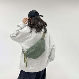 Micmores Women's Shoulder Bag, Bum Bag, Small, Fashionable Cord Crossbody Bag, Stylish & Practical Chest Bag, Belt Bag, Waist Bags for Outdoor Sports, Travel, Running, School, black, Fashion, casu