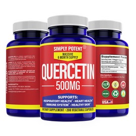 Simply Potent Quercetin 500mg - Supports Immune Health & Inflammation Relief | 200 Capsules