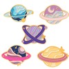 5PC Cute Cartoon Planet Brooch Set Solar System Exploration Universe