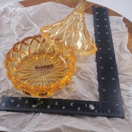 Hershey's Hershey’s Kisses Crystal Covered Candy Dish Gold Godinger 5" Iridescent Glass