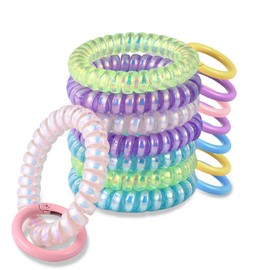 ZROSDSGY 8 PCS Springy Wrist Coils – Stretchable Wristlet Keychain for ID Badges, Keys & Gym Accessories