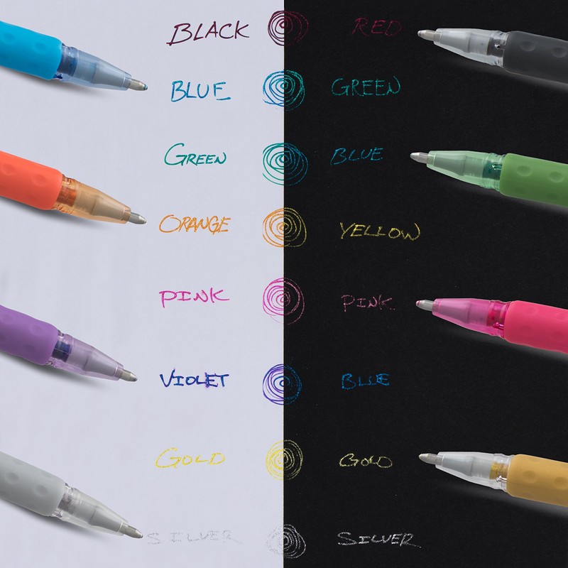 Pentel Arts Sparkle Pop Metallic Gel Pen, 1.0mm Bold Line,