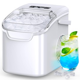 COWSAR Ice Maker Countertop, Portable Ice Machine with Self-Cleaning, 26.5 lbs/24Hrs, 8 Ice Cubes in 6 Mins, Ice Basket and Scoop, Ideal for Home, Kitchen, Bar, Camping