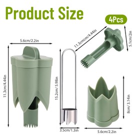 Bell Pepper Corer, 4 Pack Seed Remover Tool, Stainless Steel and Plastic Design, Pepper Seed Corer Remover for Easy Core Removal