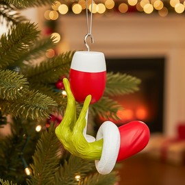 2025 Christmas Ornaments - 3D Christmas Hanging Ornament, Funny Wine Cup Hanging Decorations Christmas Tree Decor for Party Xmas Gifts & Home Holiday Decor