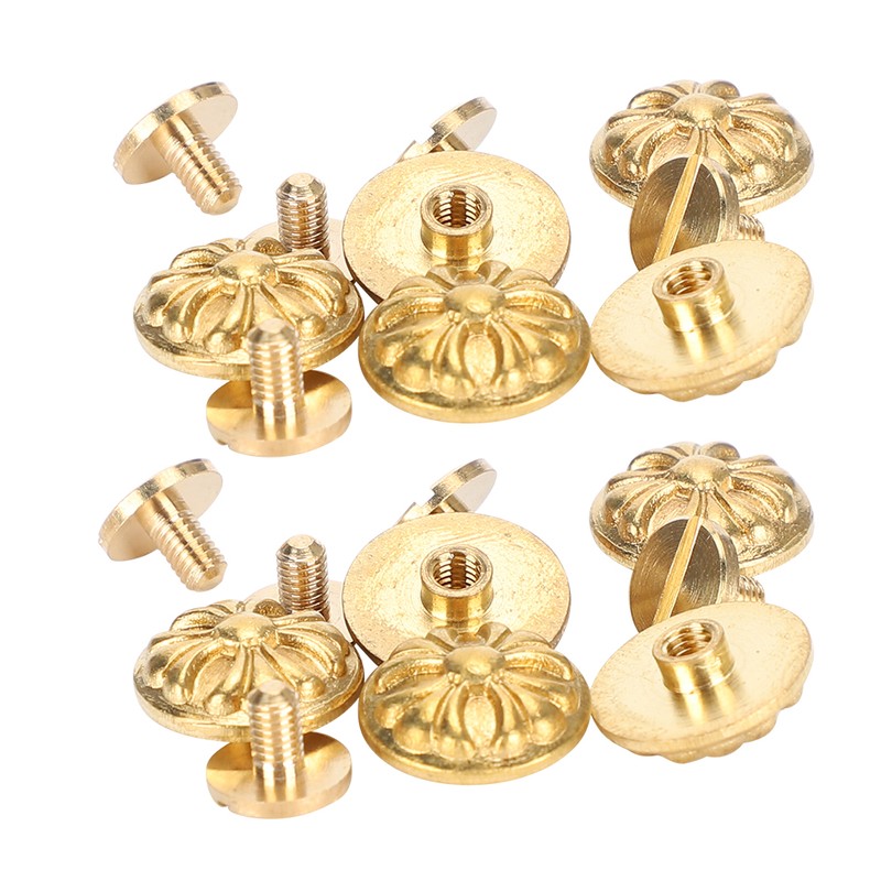 10 Sets Rivets Studs Screw 13mm Chrysanthemum Leathercraft Button Decoration