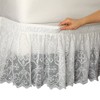 Collections Etc Lace Trimmed Elastic Bed Wrap, Easy Fit Dust