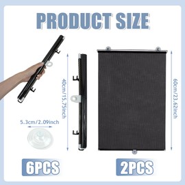 EBQOSK Car Window Shades, 2Pcs Car Sun Shade Side Window - Retractable Sunshade for Cars Blocks Heat and UV Rays Galre Protection Visor for Baby, Kids, Pets, Passengers