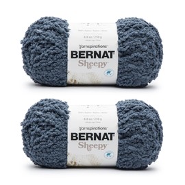 Bernat Sheepy Deep Denim Yarn - 2 Pack of 250g/8.8oz - Nylon - 6 Super Bulky - 149 Yards - Knitting, Crocheting & Crafts