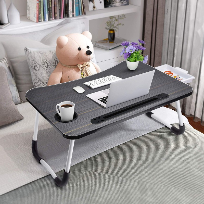 Slendor Lap Desk with Tablet Slot, Foldable Laptop Table with
