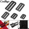 CooBigo 12pcs 1-1/4" Plastic Black Curve Slider Tri-Glide Adjust Tri-ring